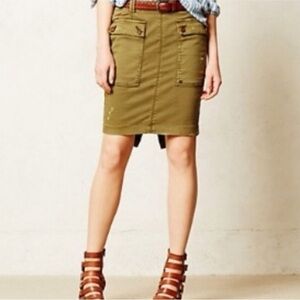 Anthropologie Hei Hei Cargo Skirt in‎ Olive Green Size 0